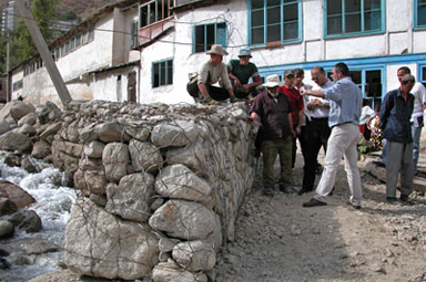 The Gabion wall protecting the village from mudslides Photo : EC/ECHO/Daniela Cavini